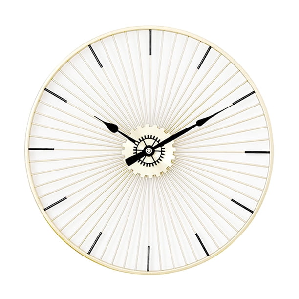 Relojes colgantes de estilo nórdico, reloj decorativo de Metal, reloj de pared grande Circular de barrido silencioso, para dormitorio, restaurante,