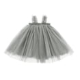 thumbnail image 4 of Godom Little Girls Dress Ruffle Short Sleeve Swing Flowy Casual Sundress Long Dress, 4 of 4