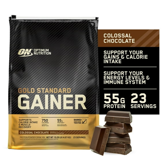 Optimum Nutrition Pro Gainer Protein Powder, Double Chocolate, 60g Protein, 10.2 Lb