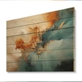 thumbnail image 2 of Designart "Blue Orange Bold Energy V" Abstract Collages Print on Natural Pine Wood, 2 of 5