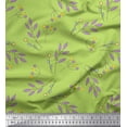 thumbnail image 1 of Soimoi Green Velvet Fabric Berries Leaves Print Fabric by Yard 58 Inch Wide, 1 of 3