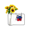 thumbnail image 1 of Eslovenia bandera maquillaje mascara gritando Cap Tarjeta de bendición de jarrón de girasol artificial, 1 of 3