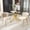 Beige 2PCS, variant on KATBOC 3-Piece Glass Dining Table Set with Velvet Chairs, 36in Square Tempered Glass Top & Chrome Metal Legs, Space Saving for Small Kitchen Apartment, Gold & Gray