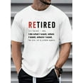 thumbnail image 1 of Men's Retired Print T-shirt, Casual Cotton Blend Short Sleeve Crew Neck Tee, Men's Clothing For Outdoor, 1 of 6
