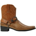 thumbnail image 2 of Men's Cowboy Boots Western Snake Skin Print Alligator Crocodile Zippper Buckle Harness, 2 of 5