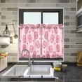 thumbnail image 4 of Yayeee Kitchen Curtains Tier Pair Light Filtering 27"x24" Rod Pocket Short Cafe Window Panel, Phones and Hearts, 4 of 7