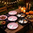 thumbnail image 5 of 40Pcs Halloween Paper Plates Round Pink Black Ghost Disposable Plates 9 Inch Cute Cartoon Ghost Decorative Paper Plate for Halloween Summerween Party Birthday Baby Shower Table Decor, 5 of 6