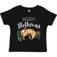 thumbnail image 3 of Inktastic Merry Slothmas Cute Christmas Sloth in Hat with Lights Boys or Girls Toddler T-Shirt, 3 of 5