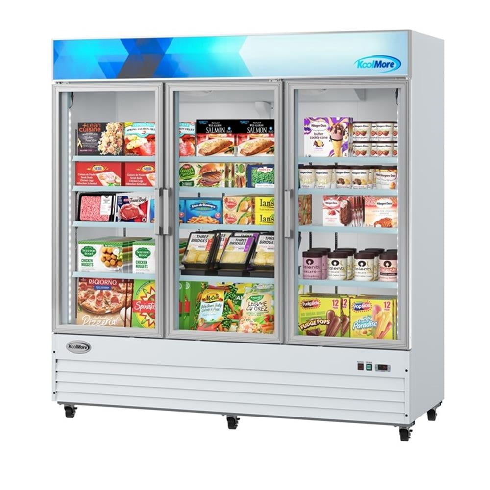 Pemberly Row 80" 3-Door Display Merchandiser Freezer 52 cu. ft. in White