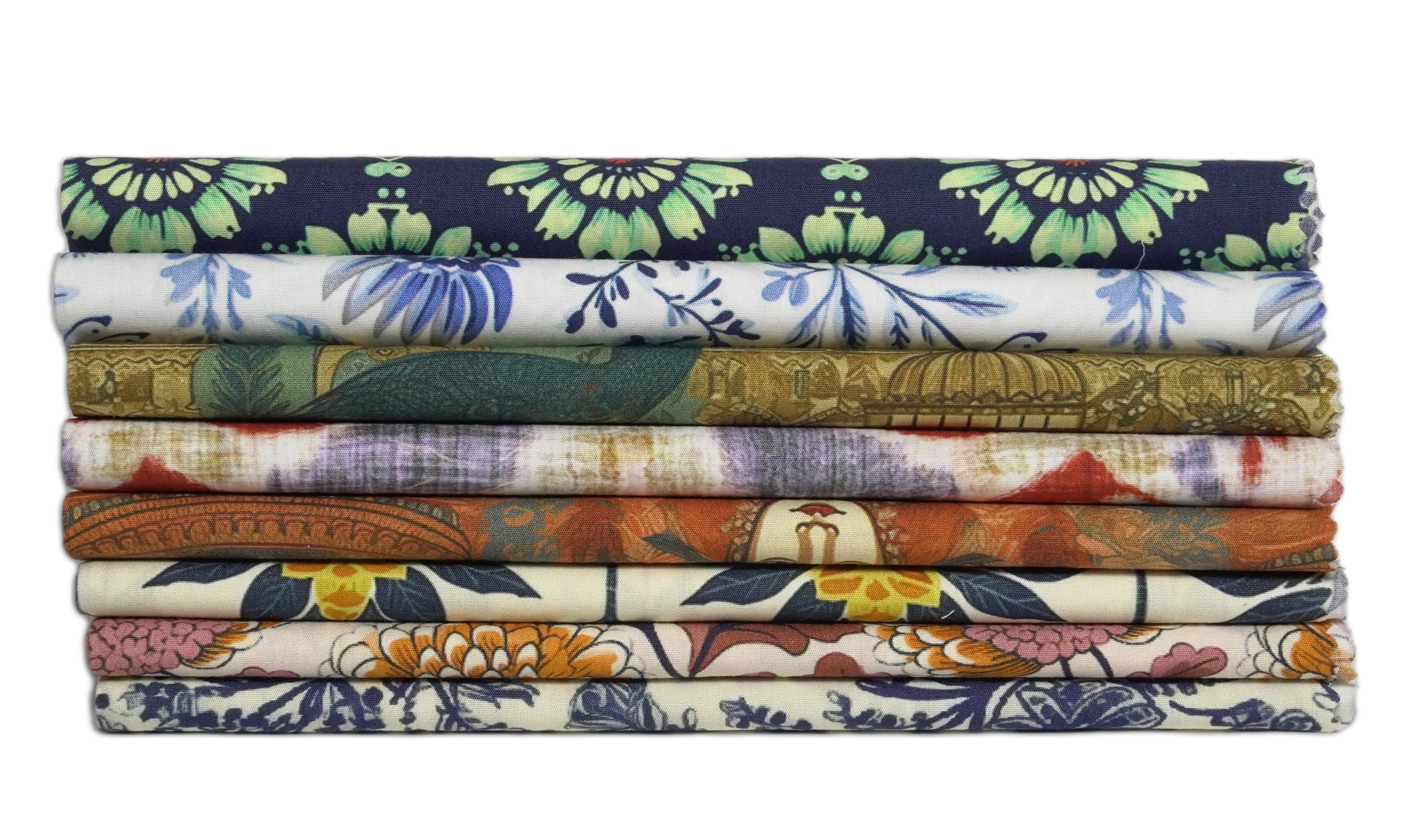 Soimoi 8 Pc Fat Quarter Bundle- Leaves & Floral Print 18"x 22" DIY Patchwork- 100% Cotton Pre-Cut Quilting Fabric