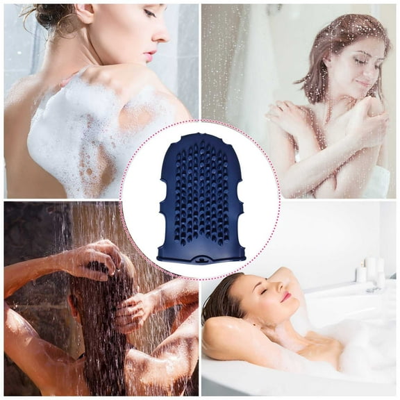 Exfoliating Shower Gloves, Double-Sided Shower Gloves, Silicone Bath Gloves For Dead Skin Removal, Durable Flexible High-Elastic, Effective Body Scrub And Massage Tool For Arms Legs Chest Back Feet