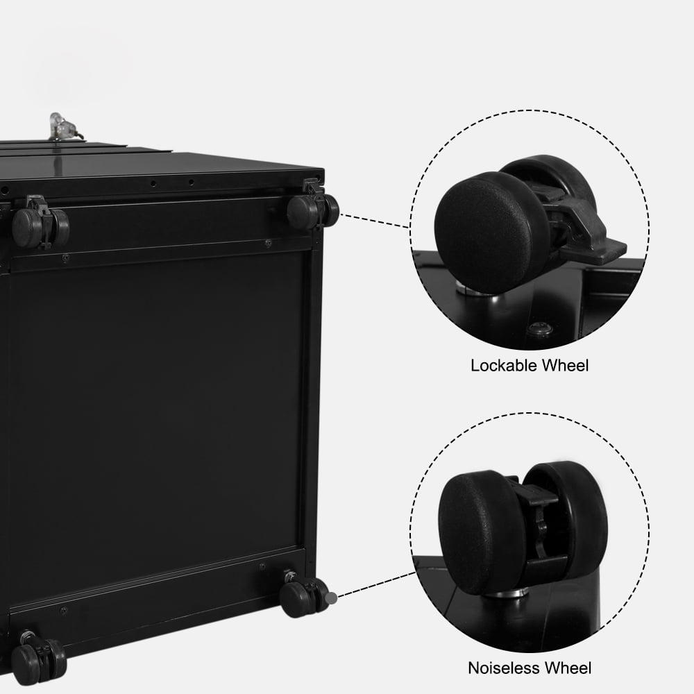 Kepooman Mobile Filing Cabinet, Metal Filing Cabinet with Lock and 3 Drawers, Letter/legal Size, Black Kepooman Mobile Filing Cabinet, Metal Filing Cabinet with Lock and 3 Drawers, Letter/legal Size, Black