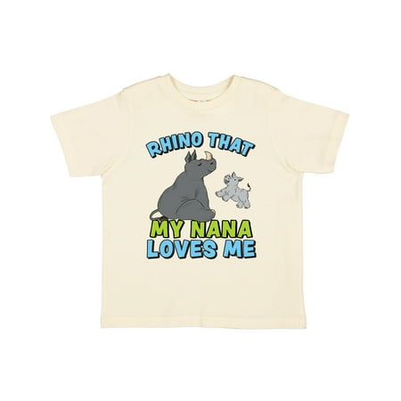 

Inktastic Rhino That My Nana Loves Me with Cute Rhinos Gift Toddler Boy or Toddler Girl T-Shirt