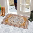 thumbnail image 5 of Retro Door Mat, 17 X 30 Inch Bohemian Orange Patterned Carpet Welcome Doormat Decorative Home Floor Mat, Non Slip Rubber Back and Strong Water Absorption for Outdoor Indoor Entrance Decor, 5 of 6