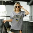 thumbnail image 7 of Women's Gameday Couture  Gray LA Galaxy Relaxed Iconic Edge Rhinestone V-Neck T-Shirt, 7 of 7