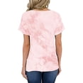 thumbnail image 3 of Short Sleeve Tunic Tops for Women Casual Summer Tie Dye Print T Shirt Camo Tees Blouses Pullover Daily Wear, 3 of 3