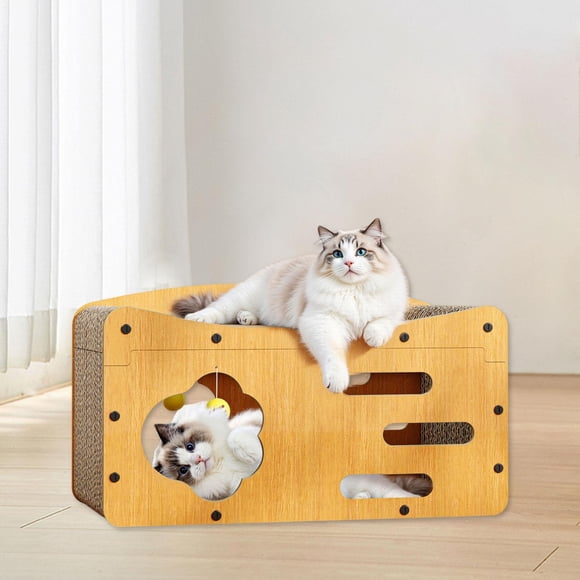 Rascador para gatos, casa, cama, juguete para rascar, garra, resistente, regalo, resistente al desgaste, evita daños en los muebles, juguete para 56 cm x 29 cm x 32 cm