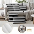 thumbnail image 3 of 2 Pack Outdoor Waterproof Throw Pillow Covers,Classic Gray Black Striped Decorative Rectangle Patio Pillowcases for Chair Couch Sofa 20x12in, 3 of 9