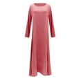 thumbnail image 4 of JBXKXYW Casual Dresses For Women Women'S Muslim Abaya Long Sleeve Arab Dubai Abaya Modern Middle Prayer Belt Eid Long Dress Womens Dresses (Pink,M), 4 of 5