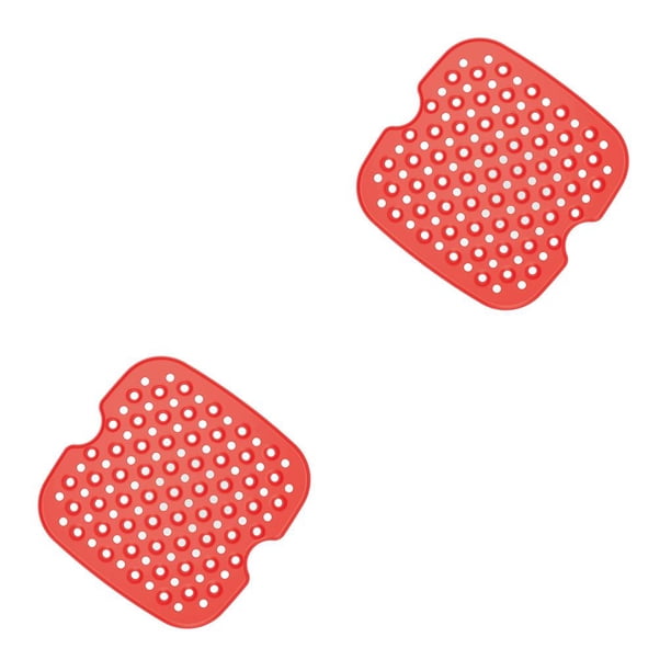 Advancent Almohadillas para freidora de aire, revestimientos de vapor, molde de silicona de grado alimenticio de papel, piezas de freidora de Rojo cuadrado de 8 pulgadas 2Conjunto