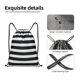 thumbnail image 4 of Fotbe Black And White Stripes Bolsa Mochila con Cordón Estampada, Bolsa de Gimnasio Deportiva, Bolsa Cinch, Bolsa con Cordón para Hombres y Mujeres-Medium, 4 of 6
