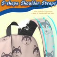 thumbnail image 5 of Husky Head Pink Pattern 17" School Backpacks for Teens,Waterproof Oxford Fabric,S-Shape Padded Straps for School,Travel,Hiking,Camping, 5 of 6