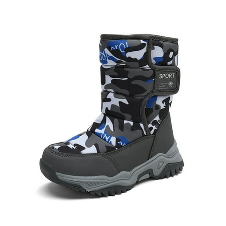 

Kids Snow Boots Boys Girls Winter Boots Warm Waterproof Outdoor Boots Grey/Blue/Green