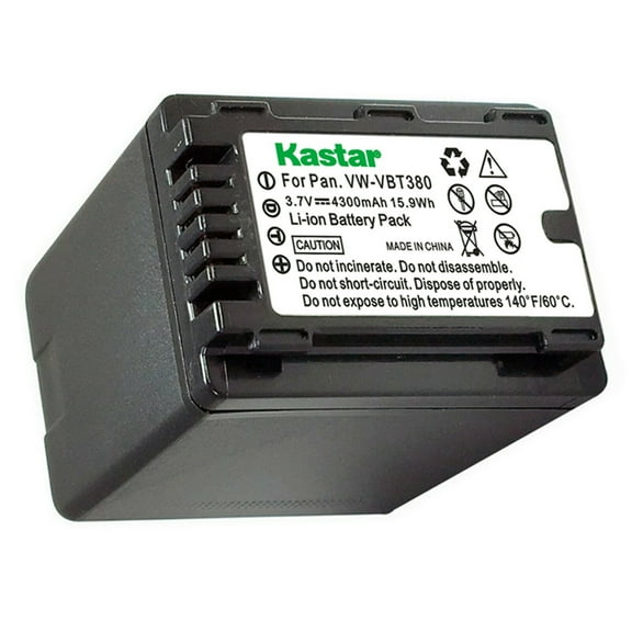 Kastar 1-Pack Battery VW-VBT380 Replacement for Panasonic HC-V201, HC-V201K, HC-V210, HC-V210M, HC-V210GK, HC-V210MGK, HC-V230M, HC-V250, HC-V250K, HC-V270, HC-V270GK, HC-V360M, HC-V360MS Camera