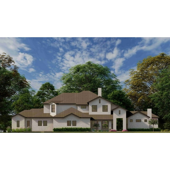 015-1046: Luxury European 4 Bed, 6 Bath Luxury Home Plan, 4418 Sq Ft: Full Blueprints with License to Build by Home Plan Marketplace - Lesuto
