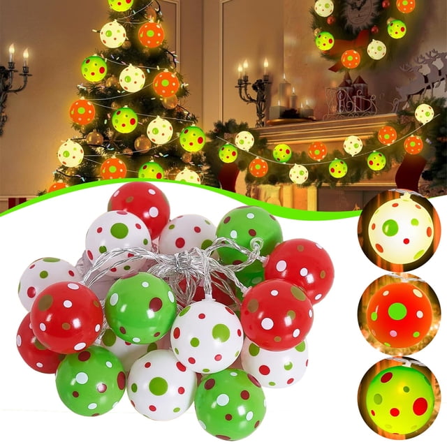 Christmas Decorations Outdoor Event & Party 10 Ft 20 LED Battery Operated Christmas String Lights With Timer & 8 For Christmas Tree Wreath Decorations Holiday Home Garden Indoor Outdoor Decor