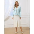 thumbnail image 2 of DARING DIVA Women's Long Sleeve Open Front Casual Knit Jacket XL Light Blue, 2 of 7
