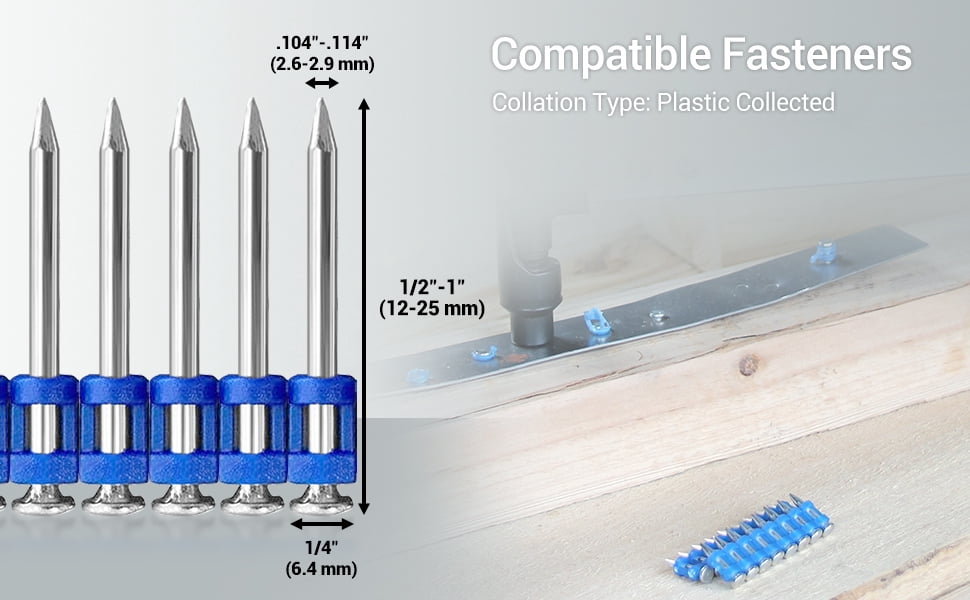 MEITE CS3025 Pneumatic Concrete and Steel Nail Gun 12 Gauge 1/2" to 1" Length Plastic Collated