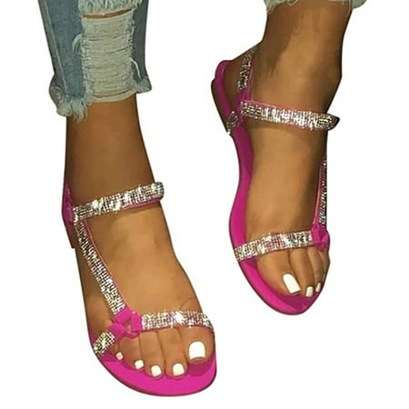 

Women s Sandals with Buckle Ankle Large Size Decor Rhinestone Fashion for Home Suit for Summer Beach Home Women s Sandals with Buckle Ankle Large Size Decor Rhinestone Fashion Durable 35 Rose Red