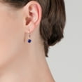 thumbnail image 2 of Galaxy Gold 14k Rose Gold Natural Heart-shaped Sapphire Dangle Earrings, 2 of 2