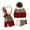 Red, variant on Ludlz Boys Girls Winter Warm Knit Beanie Hat Neck Scarf Warmer Touchscreen Gloves Set, Striped Print Thickened Fleece Lining Beanie Hat for 8-15 Years Kid