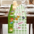 thumbnail image 3 of Table Runners 70 Inches Long Dress Scarves, Easter Bunny Farmhouse Coffee/Dining/Kitchen Table Decor, Holiday Table Runner, Spring Easter Eggs Floral Sage Green Plaid 13x70 Inch, 3 of 9