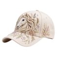 thumbnail image 4 of Farmhouse 3D Raised Embroidery Baseball Cap Adjustable Floral Animal Beaded Trucker Hat Western Country Sun Hat for Women Men, 4 of 8
