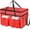 Red, variant on Jinswick Insulated Grocery Bags ,Insulated Food Delivery Bag with 4 Cup Holder, XXX-Large Insulated Grocery Bags with Zippered Top, Catering Cooler Bags with Drink Carrier, Commercial Food Warmer