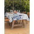 thumbnail image 2 of Outdoor Tablecloth with Umbrella Hole and Zipper, Navy Blue Pumpkins Fall Rectangle Table Cloth 60x84 Inch Waterproof Tablecloth, Thanksgiving Wooden Eucalyptus Leaves Picnic Table Cover for Patio, 2 of 7