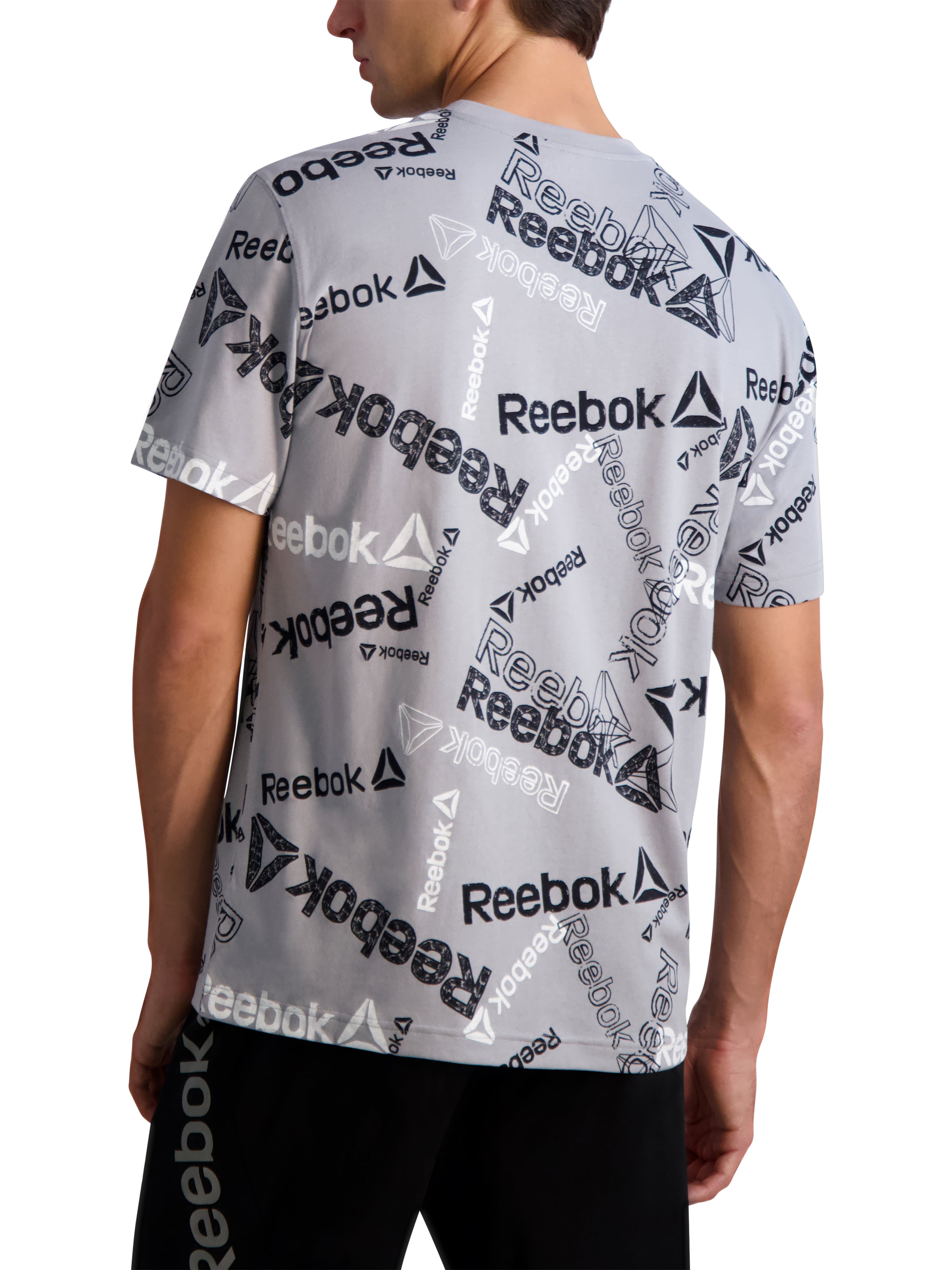 Reebok Men's and Big Men's All Over Logo Graphic T-Shirt, up to Size 3XL