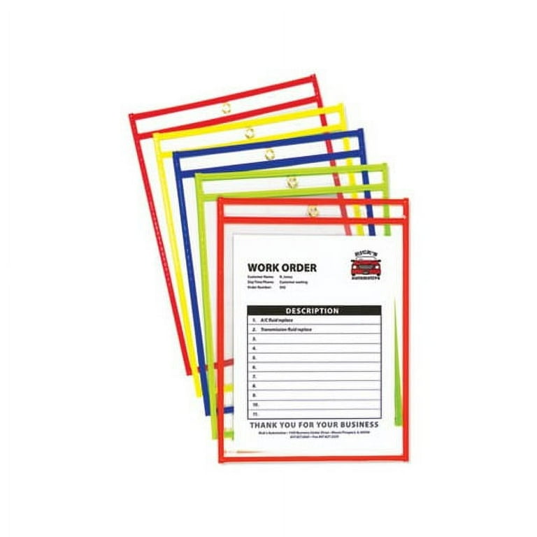 Stitched Shop Ticket Holders, Neon, Assorted 5 Colors, 75 Stitched Shop Ticket Holders, Neon, Assorted 5 Colors, 75
