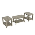 thumbnail image 4 of WestinTrends Tuscany 3-Piece HIPS Outdoor Adirondack Coffee Table and Two Side Table Set, Weathered Gray, 4 of 5