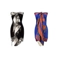thumbnail image 1 of Peach Couture Pashmina Tressée Réversible à Franges, Superbe et Soyeuse (Noir/bleu), 1 of 1