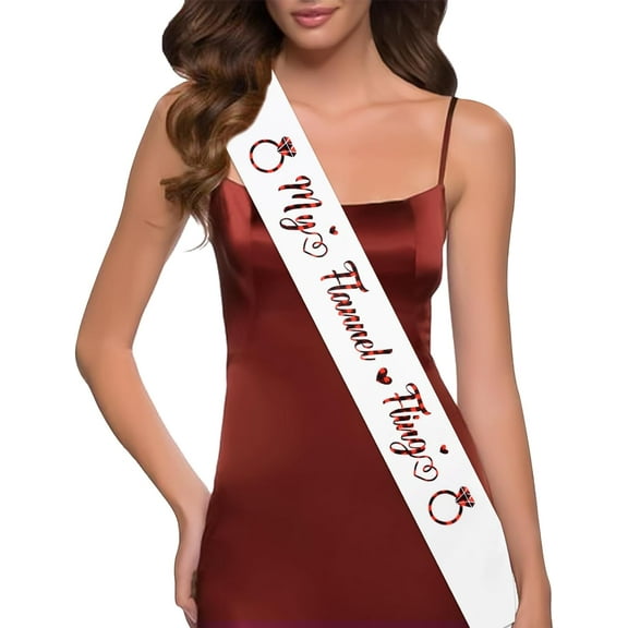 Bachelorette Party Sashes, My Flannel Fling Sash, Buffalo Plaid Bachelorette Party Sash with Black Red Letters for Bridal Shower Gifts Wedding Engagement Party Supplies