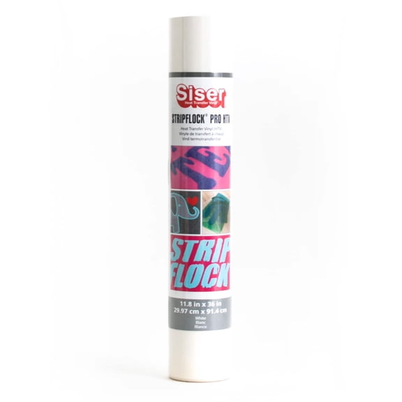 Siser StripFlock Heat Transfer Vinyl, White, 8 Pack
