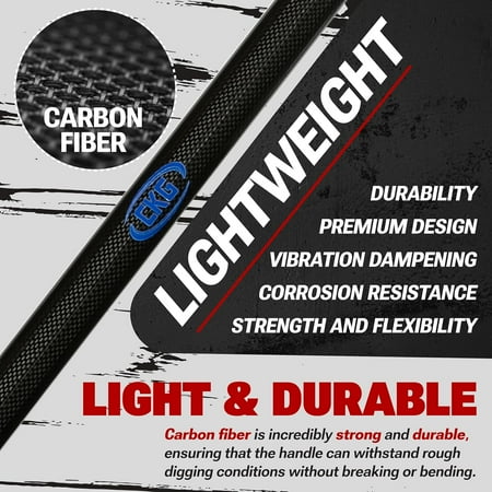 Carbon Metal Detecting Shovel Digging Tool with Double Serrated Blade – Lightweight Digger Garden Cutter, Spade Professional Metal Detector Accessories, Gold Digger Shovel - Carbon Black