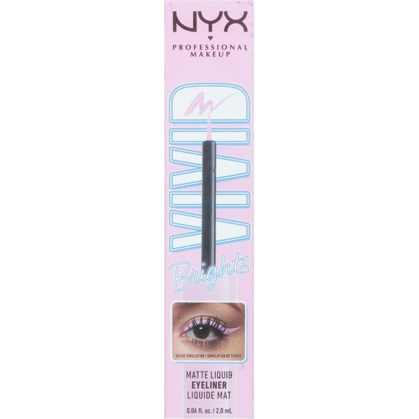 igen Landskab censur NYX Professional Makeup Vivid Bright Matte Liquid Eyeliner, Sneaky Pink,  0.06 fl oz - Walmart.com