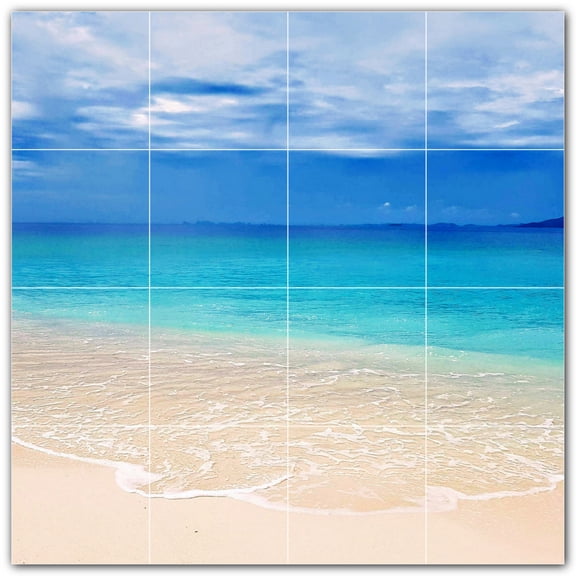 Picture-Tiles.com: Beach Ceramic Tile Wall Mural WAL500103-44M. 24"W x 24"H using (16) 6" x 6" Ceramic Tiles-Satin Finish