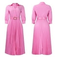 thumbnail image 2 of Women's Plus Size Dress Lapel Pleated Skirt Formal Party Dress Business Dress, 2 of 8