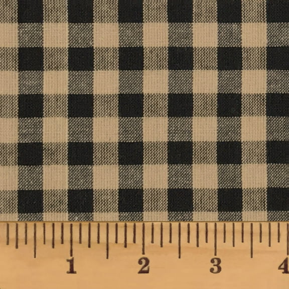 JCS Primitive Black 5 Mini Buffalo Plaid Homespun Cotton Fabric Sold by the Yard
